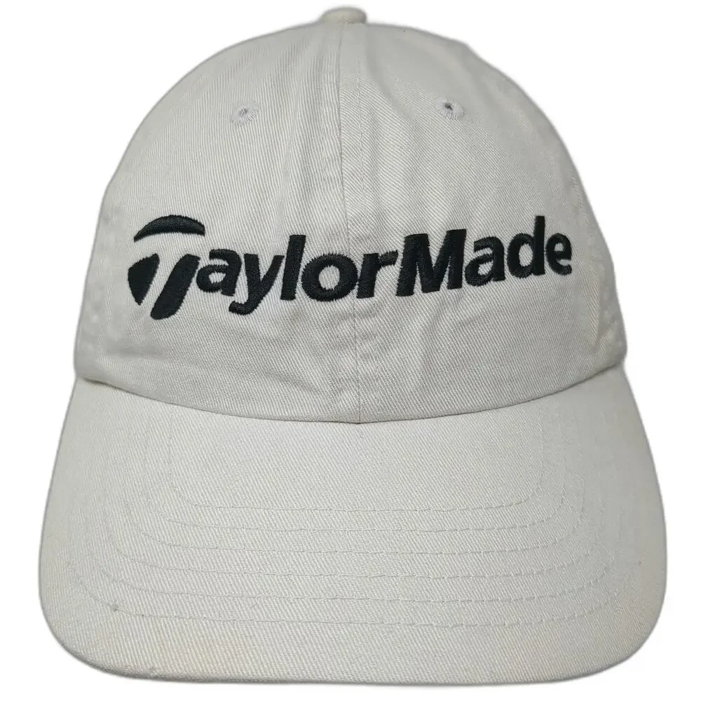 TaylorMade Baseball Cap Beige One Size Adjustable Slideback Cotton Golf Hat